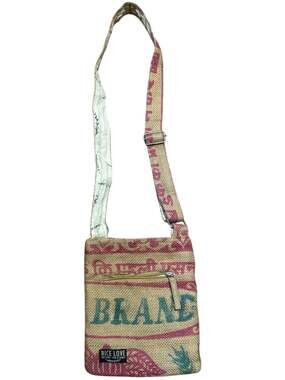 Rice Love Recycled Burlap Crossbody Purse